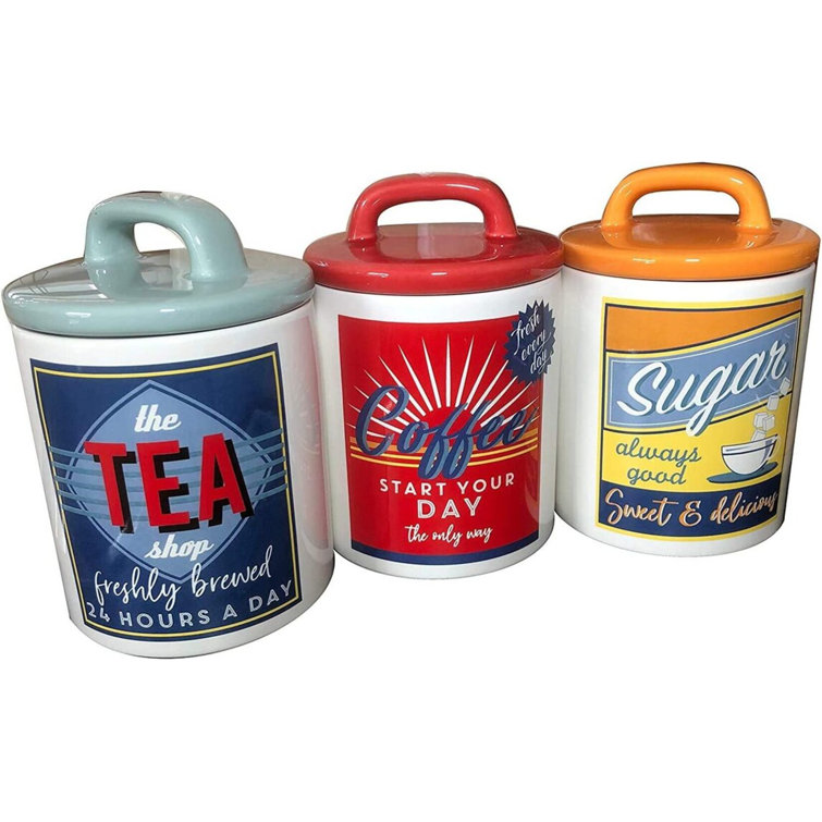 World Menagerie 3 Piece Coffee, Tea, and Sugar Jar Set Wayfair.co.uk